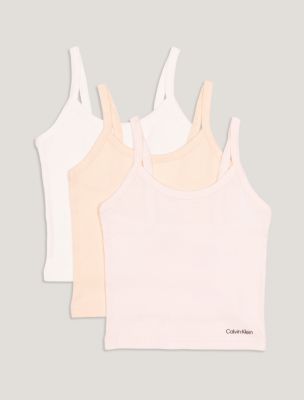 Girls Ribbed Cropped 3-Pack Tank Top, Multi