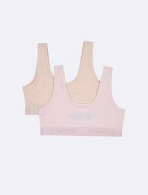 Girls Logo Band 2-Pack Bralette, Crystal Pink Multi