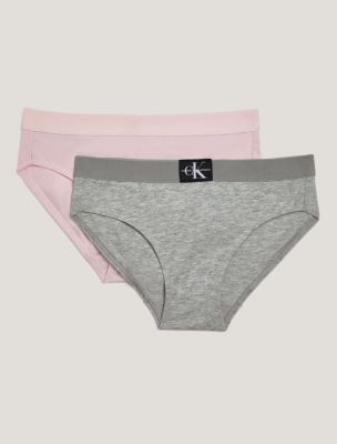Girls 2-Pack Bikini, Heather Grey / Pink Cream