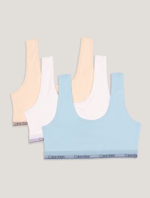 Girls Scoopneck 3-Pack Bralette, Blue Freeze Multi