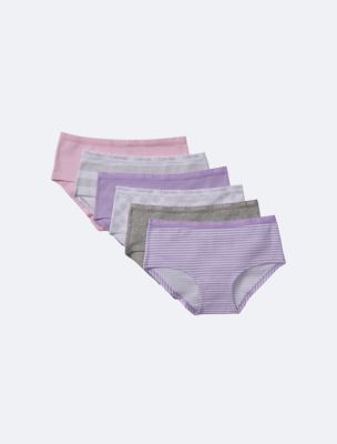 Girls Modern Cotton 6-Pack Hipster Gift Set, Snowflake Stripe