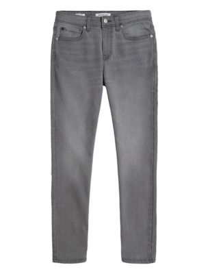 Boys Stretch Denim Jeans, Grey
