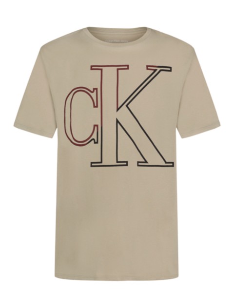Детские футболки Calvin Klein Boys Oversized Outline Monogram Crewneck Tee