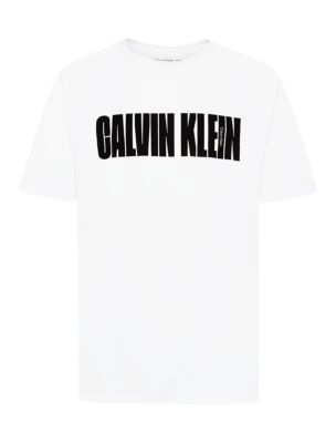 Boys All Caps CK Logo Crewneck Tee, White