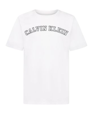 Boys Stencil Logo Crewneck Tee, White