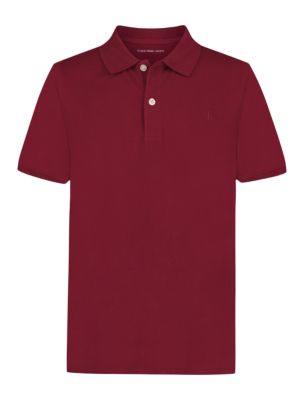 Boys Tonal Monogram Polo Shirt, Red
