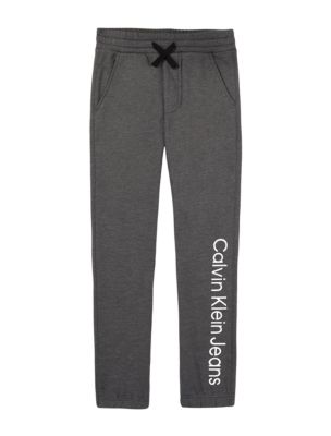 Boys CKJ Logo Drawstring Sweatpants, Grey