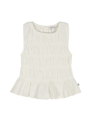 Girls Smocked Tank Top, Egret