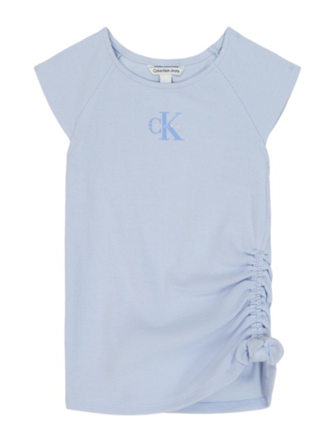 Детские футболки Calvin Klein Girls Monologo Side Ruche T-Shirt