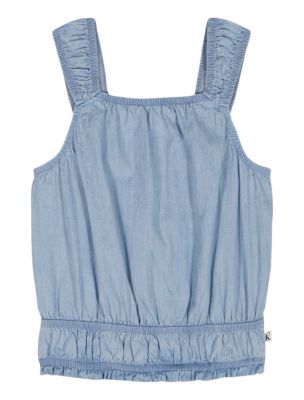Girls Smocked Tank Top, Sky
