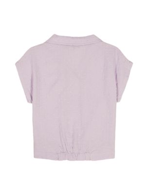 Рубашка Calvin Klein Knotted Button-Down для девочек, цвет: Сиреневый — фото 2