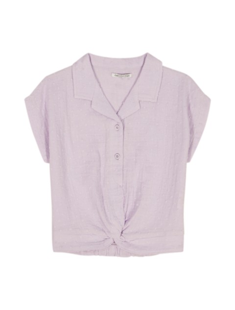 Детские рубашки Calvin Klein Girls Knotted Button-Down Shirt