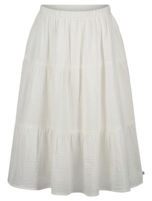 Girls Tiered Skirt, Egret