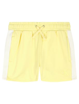 Girls Monogram Graphic Pull-On Shorts, French Vanilla