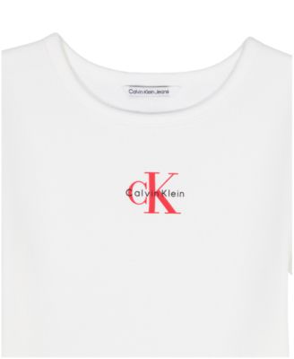 Детские футболки Calvin Klein Girls Monologo Baby Rib Tee — фото 2