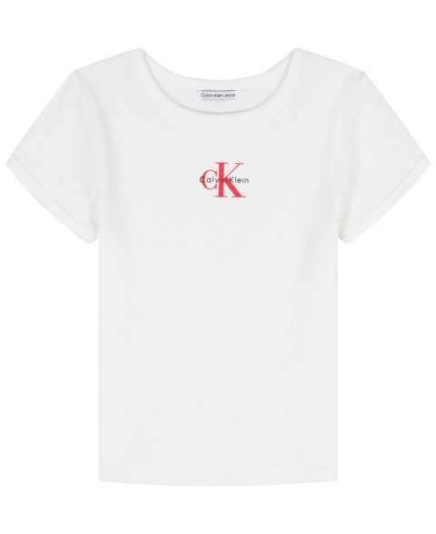 Детские футболки Calvin Klein Girls Monologo Baby Rib Tee