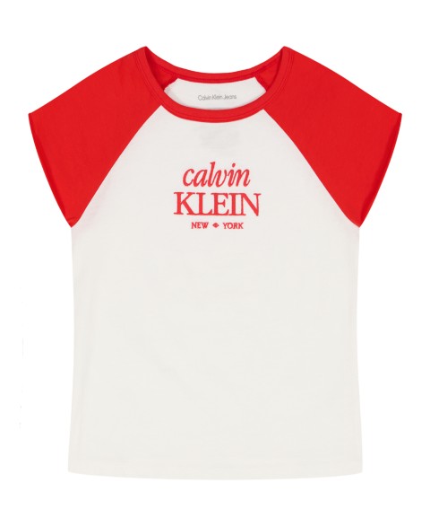 Детские футболки Calvin Klein Girls Ringer Tee