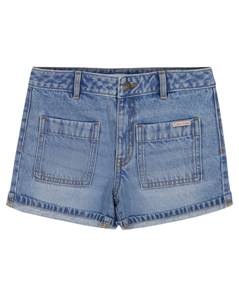 Детские шорты Calvin Klein Girls Cuffed Denim Shorts