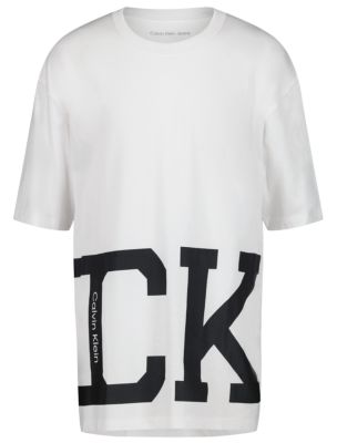 Boys Block CK Logo Tee, White