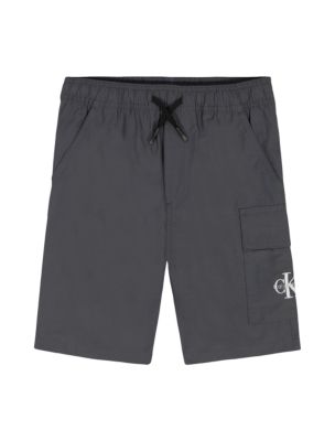 Boys Tech Pull-On Cargo Shorts, Iron Gate