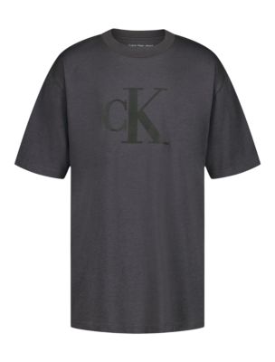 Boys Linear Monogram Logo Tee, Iron Gate