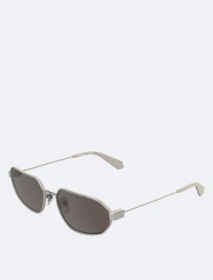 Мужские солнцезащитные очки Calvin Klein Metal Slim Modified Rectangle Sunglasses — фото 2
