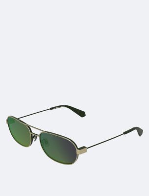 Мужские солнцезащитные очки Calvin Klein Metal Oval Sunglasses — фото 2