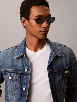 Мужские солнцезащитные очки Calvin Klein Metal Oval Sunglasses — фото 3