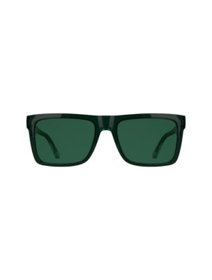 Iconic Monogram Modified Rectangle Sunglasses, Dark Green