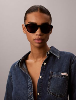 Мужские солнцезащитные очки Calvin Klein Acetate Oval Sunglasses — фото 3