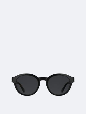 Acetate Oval Sunglasses, Black