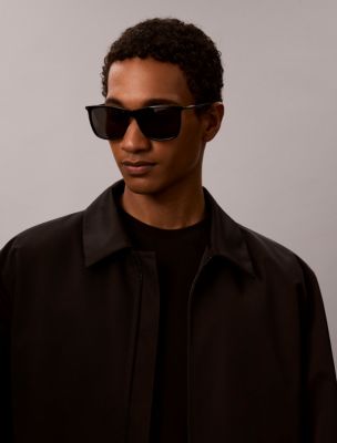 Мужские солнцезащитные очки Calvin Klein Modern Acetate Modified Rectangle Sunglasses — фото 3