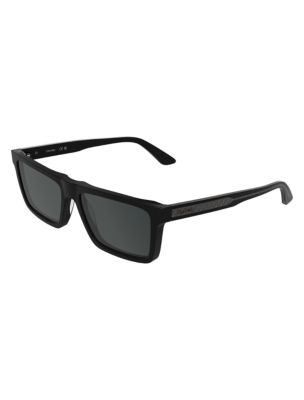 Мужские солнцезащитные очки Calvin Klein Acetate Slim Modified Rectangle Sunglasses — фото 2