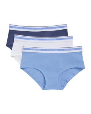 Girls Varsity Cotton Stretch 3-Pack Hipster, Blue Descent / White / Blue Indigo