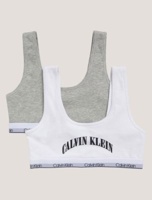 Arch Logo Graphic 2-Pack Bralette, White / Heather Gray