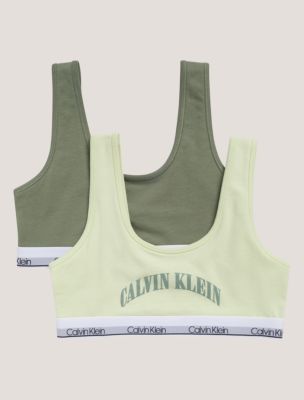 Arch Logo Graphic 2-Pack Bralette, White Jade / Sea Spray