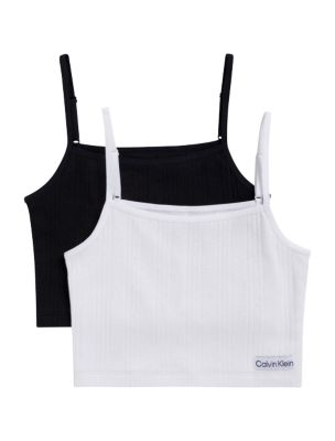 Logo Rib 2-Pack Camisole, Black / White