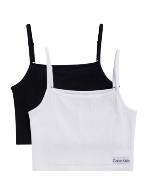 Бельё Calvin Klein Girls Logo Rib 2-Pack Camisole