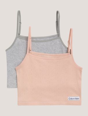 Logo Rib 2-Pack Camisole, Spanish Villa / Heather Gray