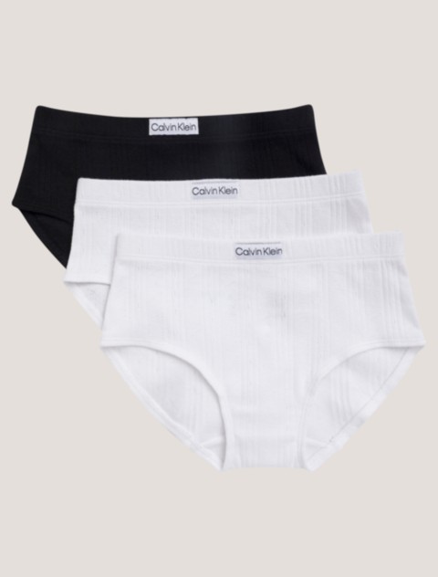 Бельё Calvin Klein Girls Logo Rib 3-Pack Hipster