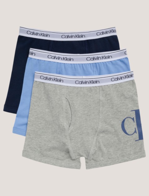 Трусы-боксеры Monogram для детей, хлопок, стрейч, 3 шт. — Calvin Klein
