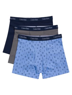 Boys Cotton Stretch 3-Pack Boxer Brief, Descent Ck Scramble / Black Iris / Castlerock