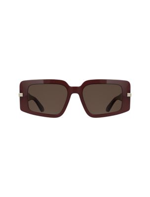 Modified Rectangle Sunglasses, Red