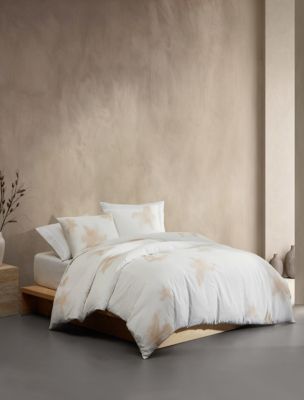 Liquid Floral Comforter Set, Warm Sand