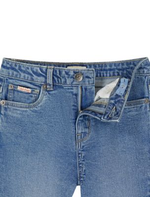 Расклешенные джинсы для девочек Calvin Klein двухцветные, цвет: Варёный — фото 2