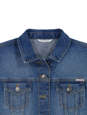 Куртка Calvin Klein Denim Trucker для девочек, цвет: Варёный — фото 2
