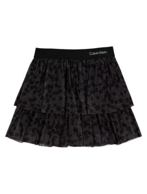 Юбка для девочек Calvin Klein из сетки Power Mesh, цвет: Чёрный — фото 1