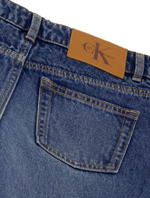 Широкие джинсы для девочек Calvin Klein, цвет: Синий варёный — фото 3