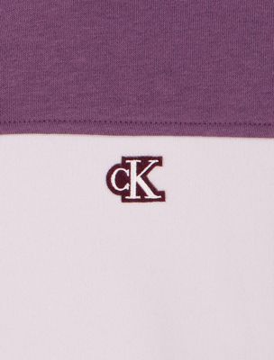 Толстовка для девочек Calvin Klein на кнопках, колор-блок, цвет: Орхидея ледяной — фото 2