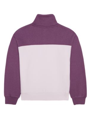Толстовка для девочек Calvin Klein на кнопках, колор-блок, цвет: Орхидея ледяной — фото 3